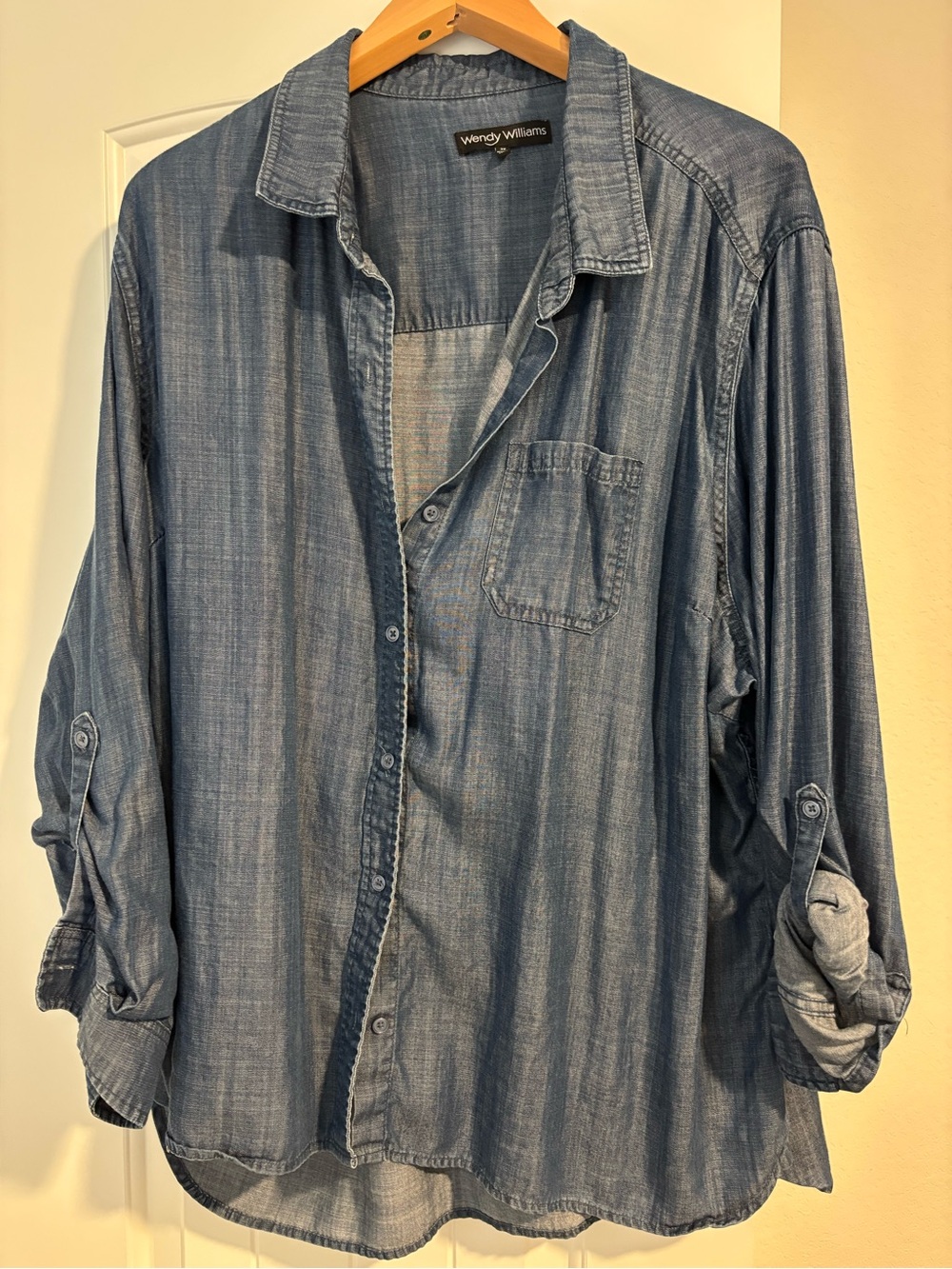 Wendy Williams Women’s Denim Blouse 3X